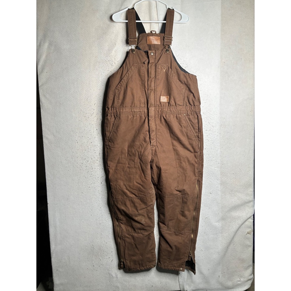 CE Schmidt Workwear Youth XL Brown Insulated Duck Canvas Bib Overalls TBB21BB